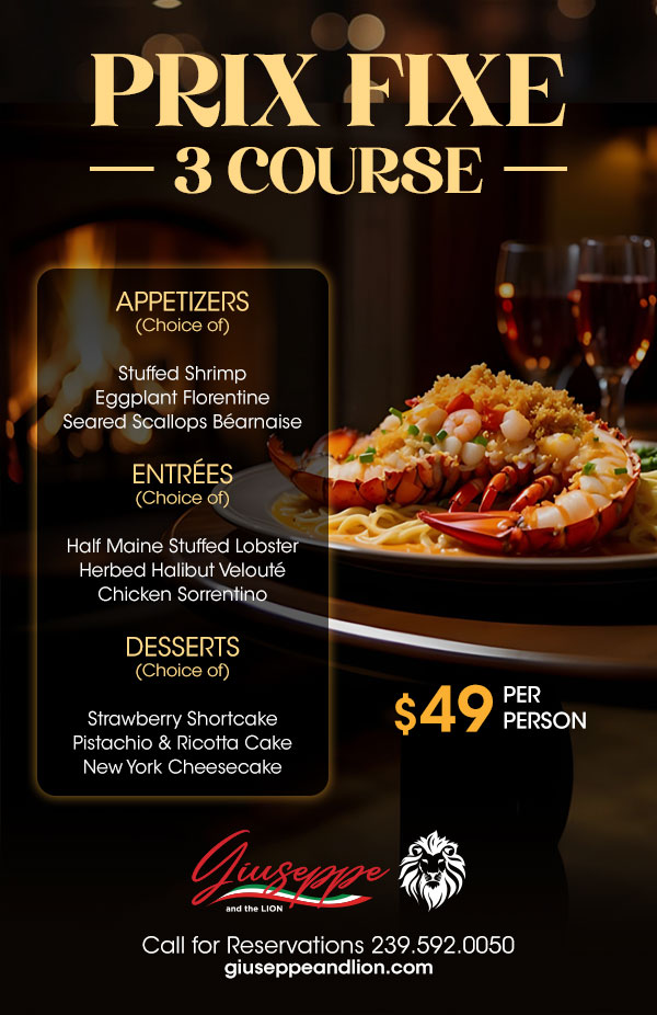 prix fixe three course special