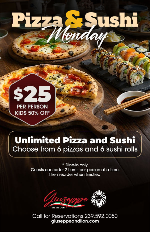 pizza and sushi monday