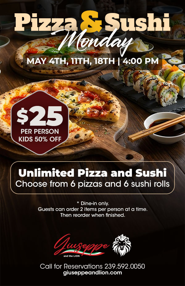 pizza and sushi monday